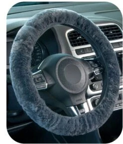 Norauto Lenkradhülle Aus Echtem Lammfell, Anthrazit, 1 Stück