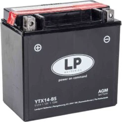 Landport YTX14-BS AGM Motorrad Batterie, 12 V 12 AH