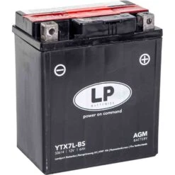 Landport YTX7L-BS AGM Motorrad Batterie, 12 V 6 AH