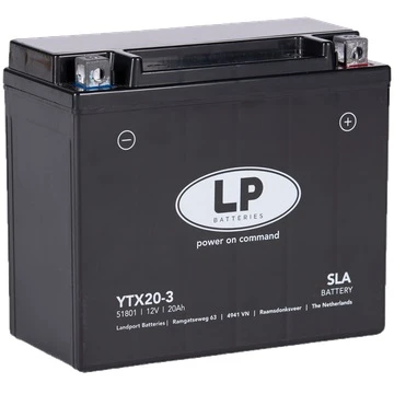 Landport SLA YTX20-3 Motorradbatterie, 12 V 18 AH 1 Landport SLA YTX20-3 Motorradbatterie, 12 V 18 AH
