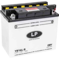 Landport YB16L-B Motorrad Batterie Inkl. Befüllung Batteriesäure, 12V, 19Ah