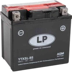 Landport YTX5L-BS AGM Motorrad Batterie, 12 V 4 AH