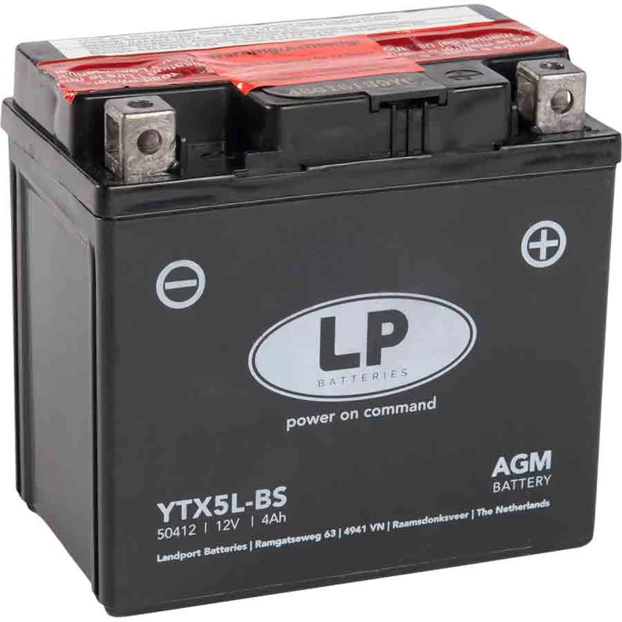 Landport YTX5L-BS AGM Motorrad Batterie, 12 V 4 AH 1 Landport YTX5L-BS AGM Motorrad Batterie, 12 V 4 AH
