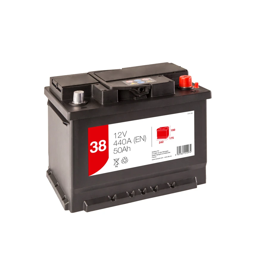 Autobatterie 38, 50 Ah, 440 A, 12 V 1 Autobatterie 38, 50 Ah, 440 A, 12 V