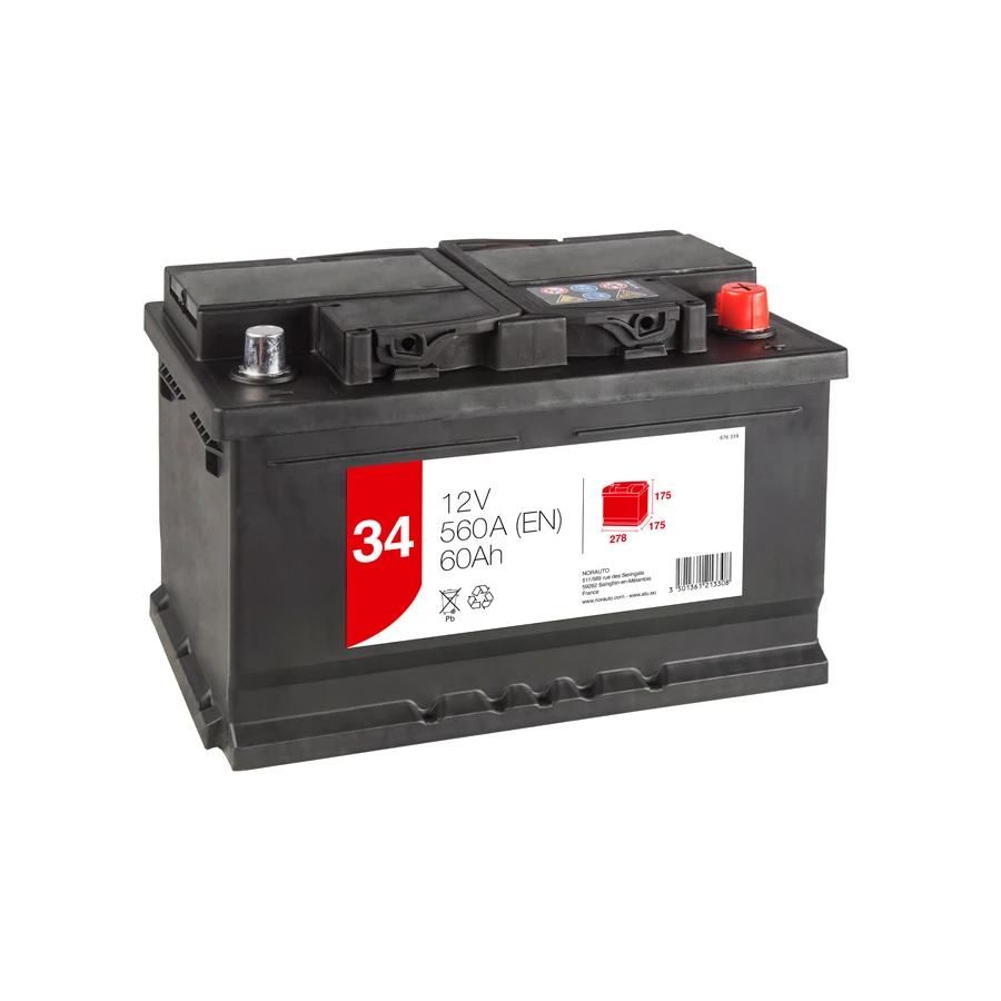 Autobatterie 34, 60 Ah, 560 A, 12 V 1 Autobatterie 34, 60 Ah, 560 A, 12 V