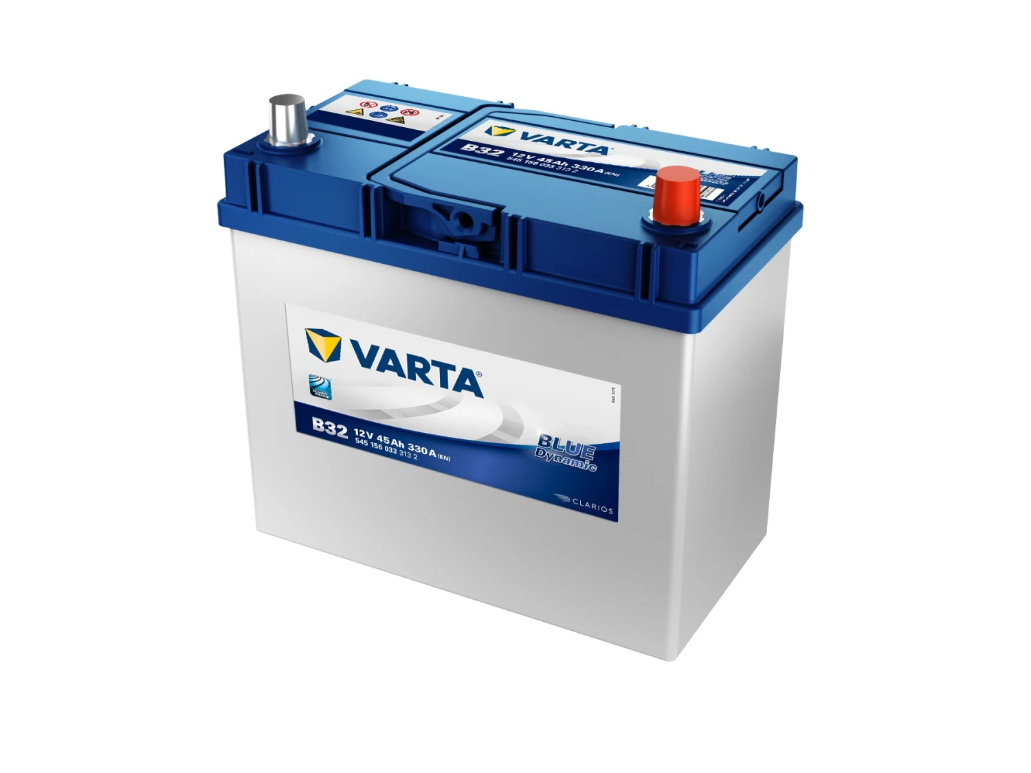 VARTA Blue Dynamic Autobatterie, B32, 5451560333, 45 Ah, 330 A 1 VARTA Blue Dynamic Autobatterie, B32, 5451560333, 45 Ah, 330 A