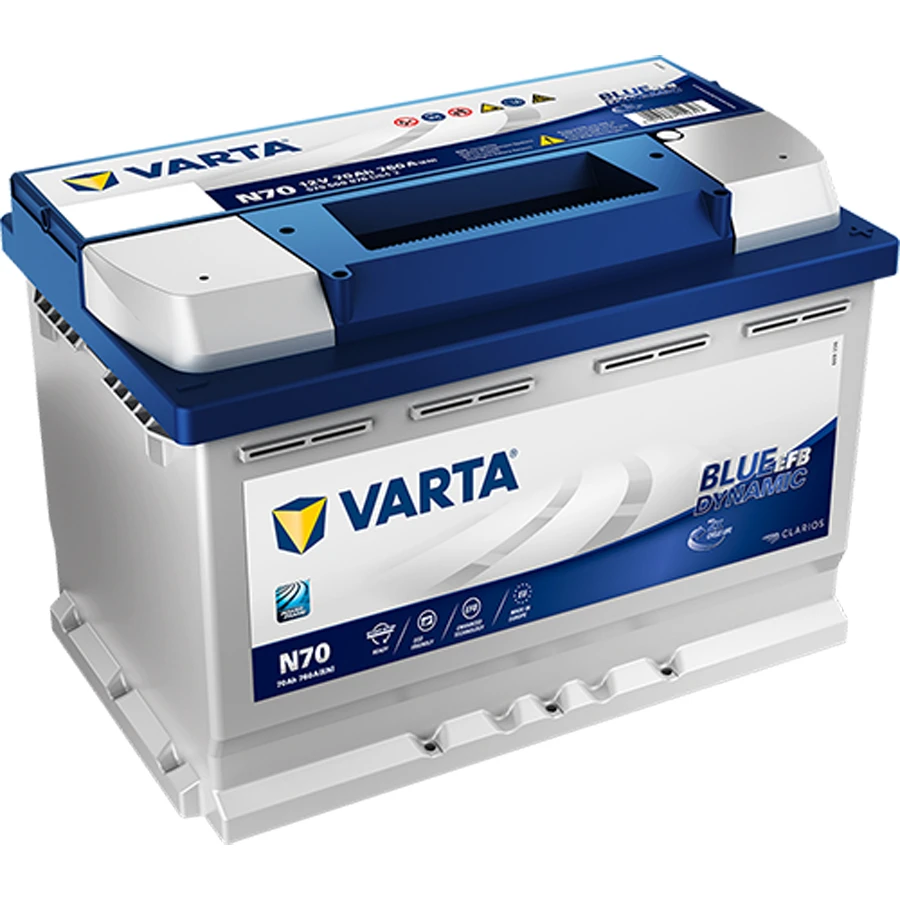 VARTA Blue Dynamic Autobatterie, EFB 570 500 076, 70 Ah, 760 A 1 VARTA Blue Dynamic Autobatterie, EFB 570 500 076, 70 Ah, 760 A