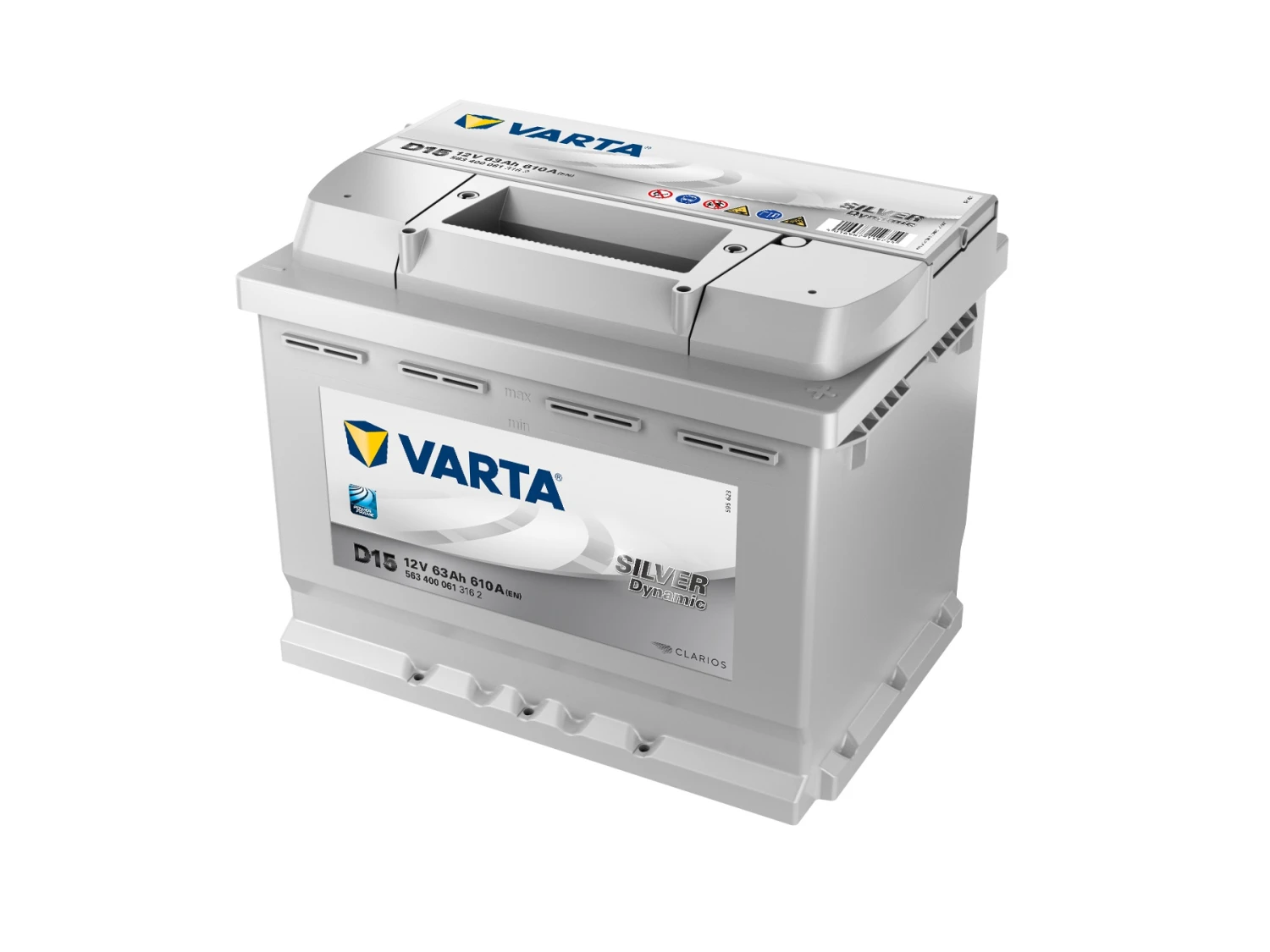 VARTA Silver Dynamic Autobatterie, D15, 63 Ah, 610 A 1 VARTA Silver Dynamic Autobatterie, D15, 63 Ah, 610 A